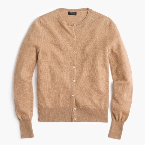 J. Crew Everyday Cashmere Cardigan, Natural, L